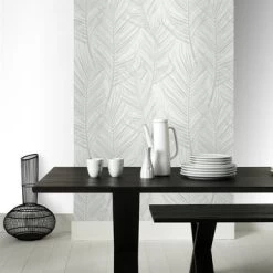 Superfresco Easy Vliesbehang Palm Wit-grijs 105964 -Beste Behang Winkel 123 1006