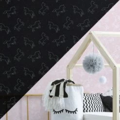 Papierbehang Unicorn Roze Glow In The Dark 112165 -Beste Behang Winkel 123 1019
