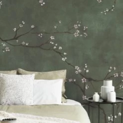 Fotobehang Chinese Bloesem Groen (107935) -Beste Behang Winkel 123 1327