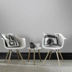 Superfresco Easy Vliesbehang Losanges Filaires Zilver (106155) -Beste Behang Winkel 123 1334