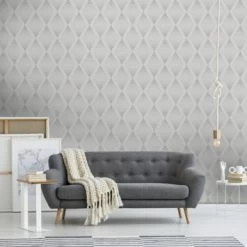 Vliesbehang Chandelier Glitter Zilver 111783 -Beste Behang Winkel 123 98