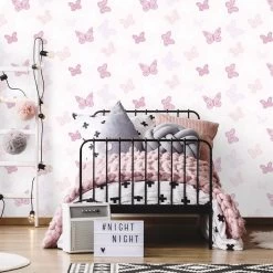 Superfresco Easy Vliesbehang Vlinders Wit-roze (dessin 100114) -Beste Behang Winkel 41 1300