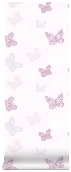 Superfresco Easy Vliesbehang Vlinders Wit-roze (dessin 100114) -Beste Behang Winkel 41 1301