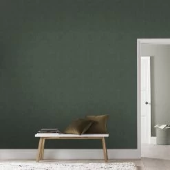 Le Noir & Blanc Vliesbehang Textiel Uni Donkergroen (dessin 113285) -Beste Behang Winkel 41 1361