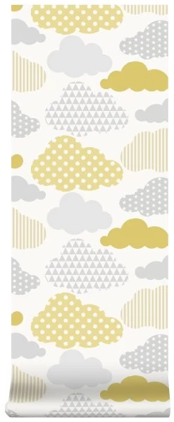 Superfresco Easy Vliesbehang Wolken Geel-grijs (dessin 108267) -Beste Behang Winkel 41 1392