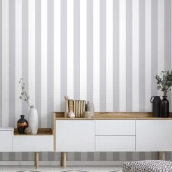 Superfresco Easy Vliesbehang Strepen Zilver (dessin 100100) -Beste Behang Winkel 41 1906