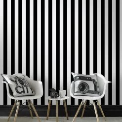 Superfresco Easy Vliesbehang Strepen Zwart-wit (dessin 100099) -Beste Behang Winkel 41 2003