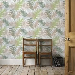 Boutique Vliesbehang Jungle Glam Wit-goud-groen (dessin 104265) -Beste Behang Winkel 41 302
