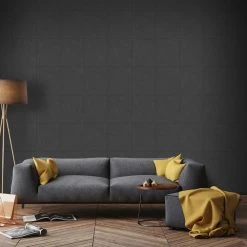 Superfresco Easy Vliesbehang Leer Blokken Zwart (dessin 103482) -Beste Behang Winkel 41 314