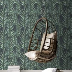 Superfresco Easy Vliesbehang Palmen Blauw/groen (dessin 100558) -Beste Behang Winkel 41 644