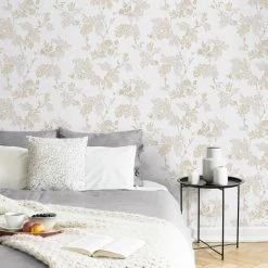 Superfresco Easy Vliesbehang Kimono Wit/goud (dessin 120951) -Beste Behang Winkel 41 849