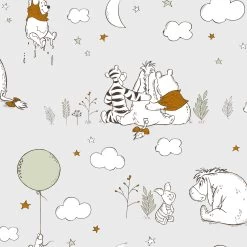 Disney Papierbehang Winnie The Pooh - Omhoog En Weg (dessin 108594)