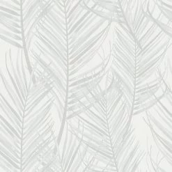 Superfresco Easy Vliesbehang Palm Wit-grijs (dessin 105964)