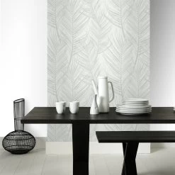 Superfresco Easy Vliesbehang Palm Wit-grijs (dessin 105964) -Beste Behang Winkel 41 995